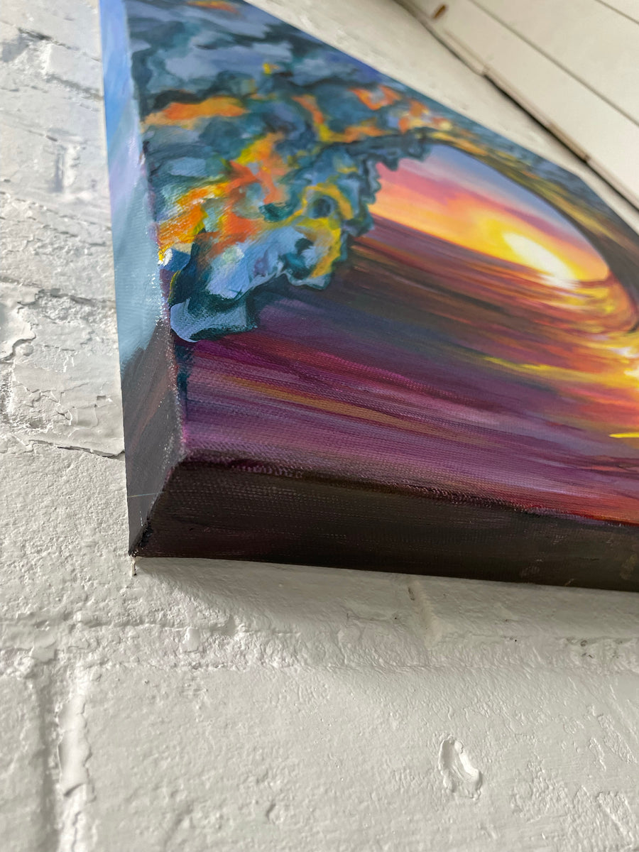 Sunset Reflections Original Acrylic Painting – Follow the Sun