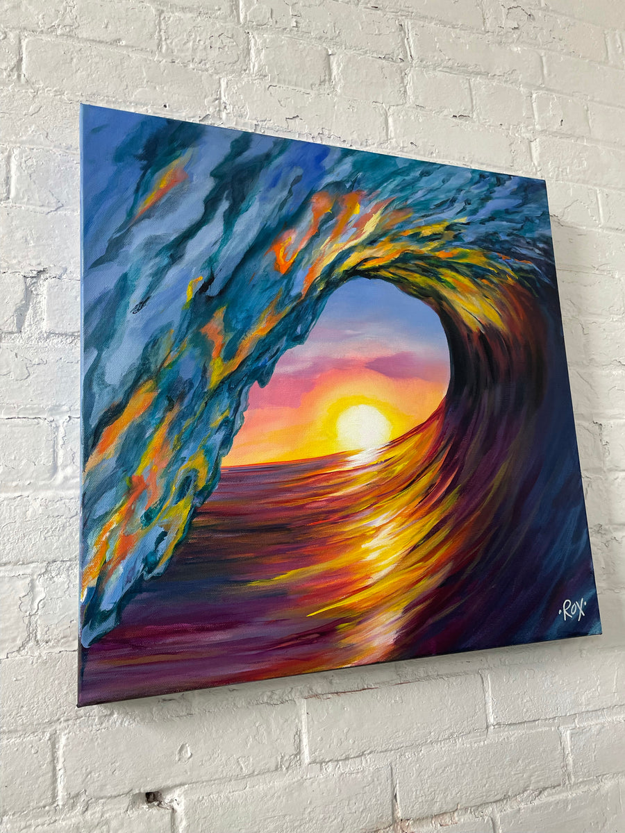 Sunset Reflections Original Acrylic Painting – Follow the Sun