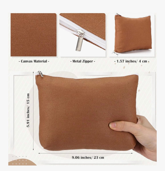Small Canvas Zip Bag