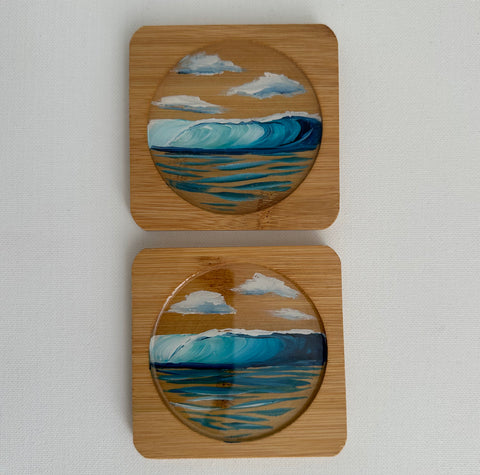 Bamboo Resin Coaster Set