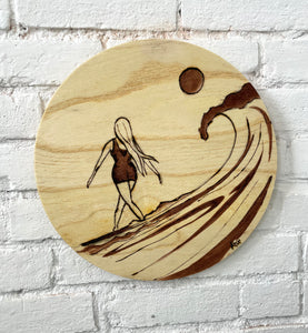 Wood Burn Surf Girl #1