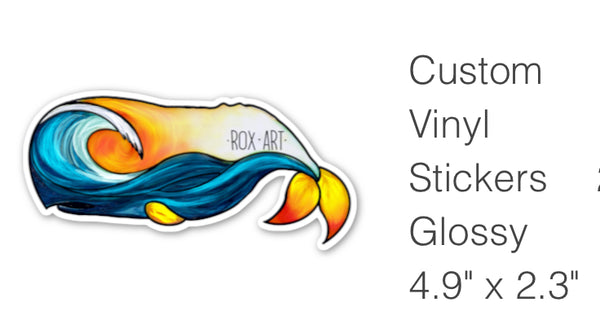 Large Sunset Whale Sticker