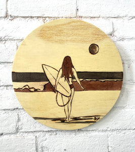 Wood Burn Surf Girl #3